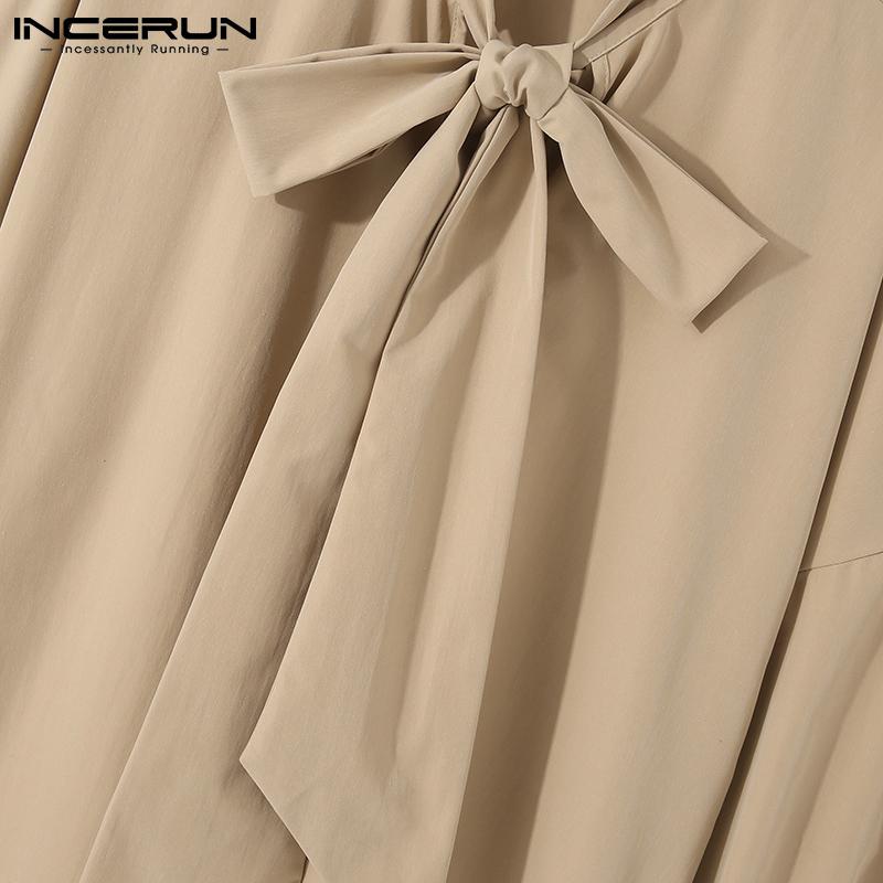 INCERUN Herren Frühling Krawatten Casual Loose Shirts Übergröße