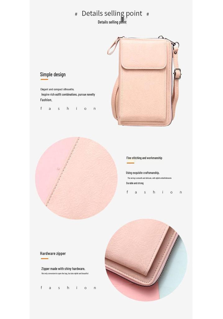 Summer 2024 Women's Multi-functional Crossbody Phone Bag with Zipper & Snap Button