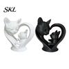 Cat Parent Child Ornament Mother Baby Figurine, 3D Printed Heart Sculpture for Desk Decor, Healing Gift Modern Art Statue Living Room Study,