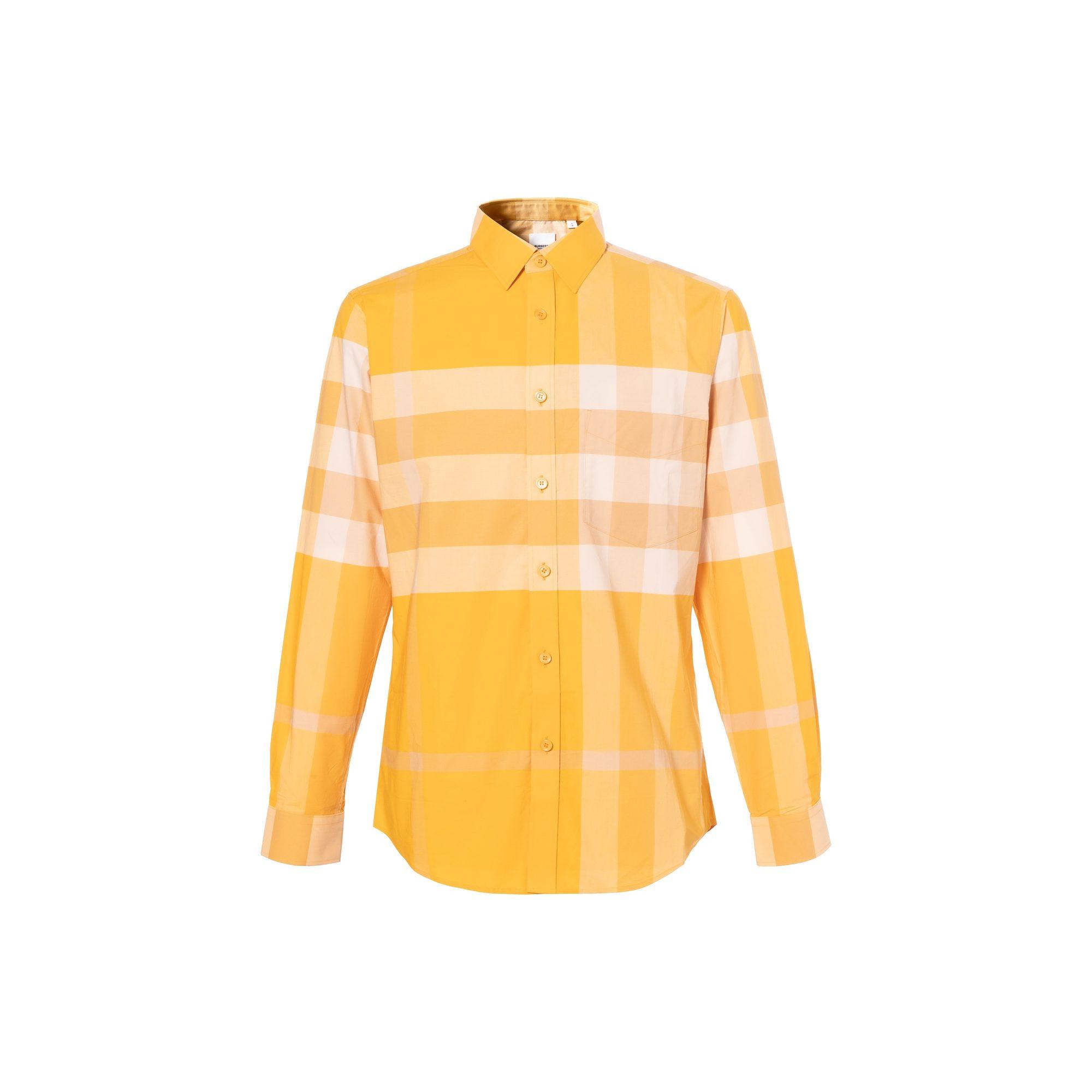Burberry SS23 Men`s Check Button-Up Cotton