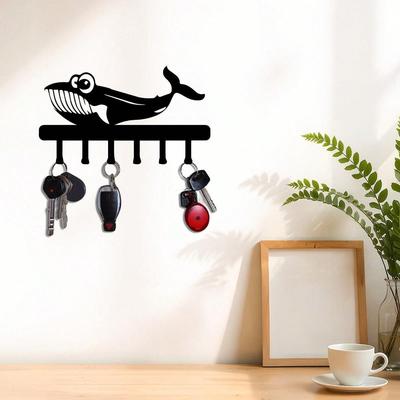 Metal Key Holder Wall Mounted, Modern Coat Hook with Space Saving Design for Entryway Living Room, Minimalist Home Decor