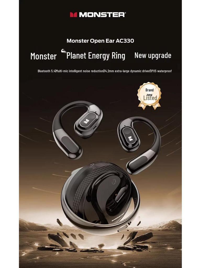 Monster AC330 Bluetooth 5.4 Over-Ear Noise-Cancelling Sports Headset with High-Quality Sound