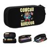 Custom Kawaii Puerto Rican Frog Concho 100 Boricua Pencil Cases for Boy Girl Big Capacity Pencil Box School Accessories
