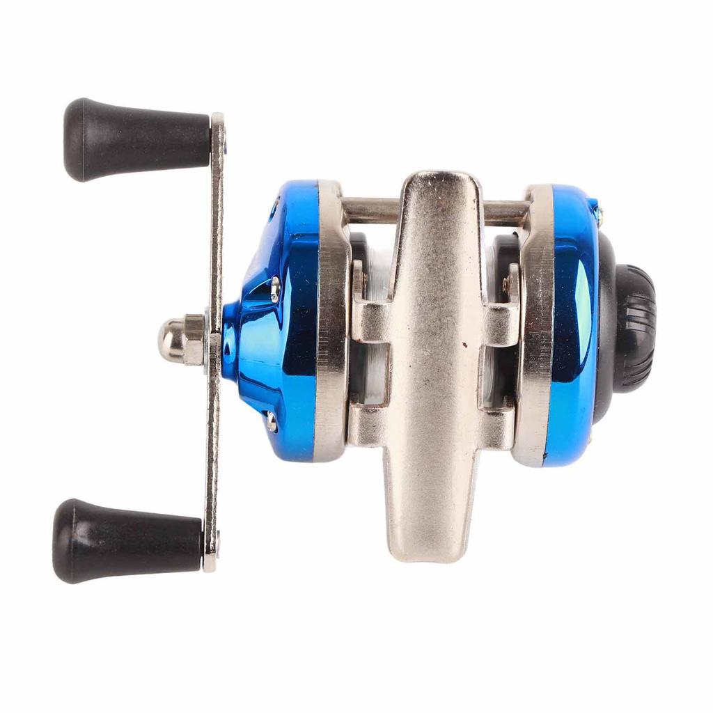 Rolle Typ Trommelrolle Horizontal mit Schnurrolle Eisangelrolle Angelgerät(blau )