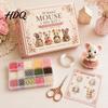Beaded Dog Figurines 3D Craft Kit DIY Handmade Bead Art Set Cute Miniature Sculpture Cows Birds Mushrooms Beadwork Kit for Beginners Enthusiasts