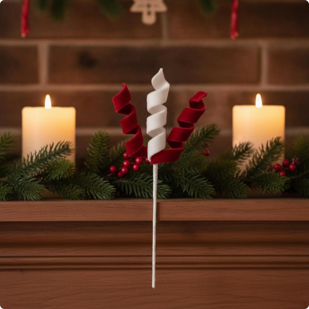 Flexible Curled Branch Pick for Christmas Trees, Wreaths