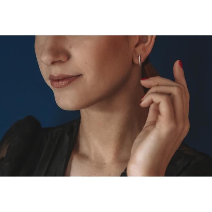 Boucles d'oreilles - LA PETITE STORY - Laiton Blanc - Oxyde de zirconium