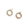 Minimalist Circle Stud Earrings with Embedded Crystals Lightweight Design Classic Style Suitable for Everyday Wear and Office Use Women Jewelry