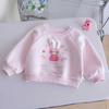 Girls' Bunny Top Sweatshirt - 2026 Spring/Autumn Round Neck Pullover