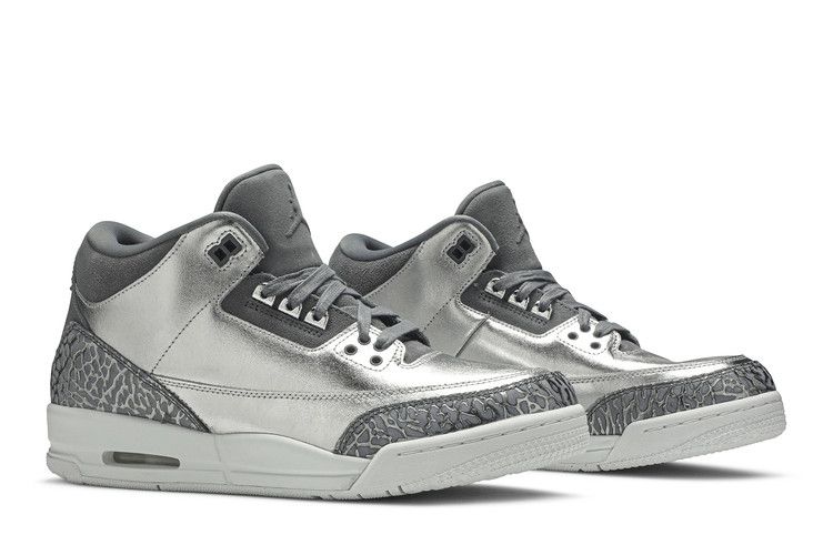 Kids' Sneakers Jordan 3 Retro Premium Heiress Metallic Silver (GS) Metallic Silver/Cool Grey-White