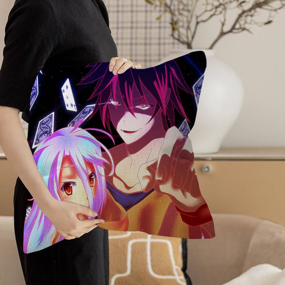 Game No Game No Life Cushion Cover Pillowcase Upholstery Sofa Throw Pillow Home Decor Pillowcas