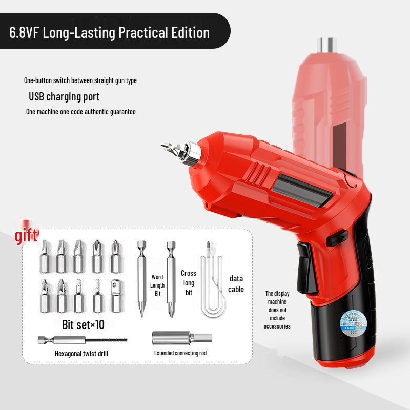 Compact Rechargeable Electric Screwdriver Set with Multi-functional Bits for Household Use