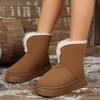 Women's Chunky-Soled Short Snow Boots 2025 Fall/Winter New Arrival Two-Way Wear Thickened Fleece Lining Warm Slip-On Women's Cotton Boots