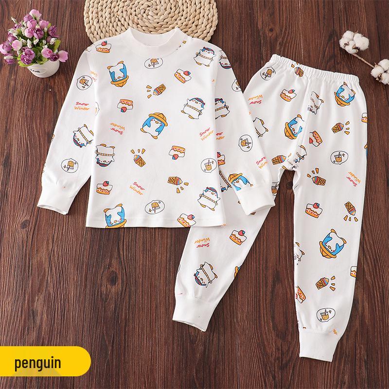 Zhongling Kinder Reine Baumwolle Herbst Unterwäsche Set - Unisex Pyjamas für Jungen und Mädchen