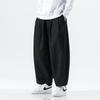 2024 Spring Men's Plus Size Wide Leg Lantern Harem Pants - Solid Color, Loose Fit, Casual Cargo Style