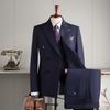 Men's Slim Fit Double-Breasted British Style Suit Set - Business Casual & Formal Wear for Weddings and Grooms