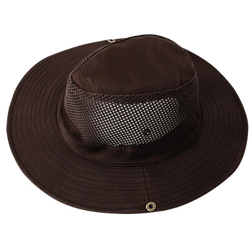 Breathable Outdoor Men Folding Adjustable Mesh Sun Protection Hat Bucket