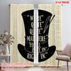 2pcs 2D Flat Printing Curtains We're All Quite Mad Polyester Without Electricity Party Decorations Perfect for All Season