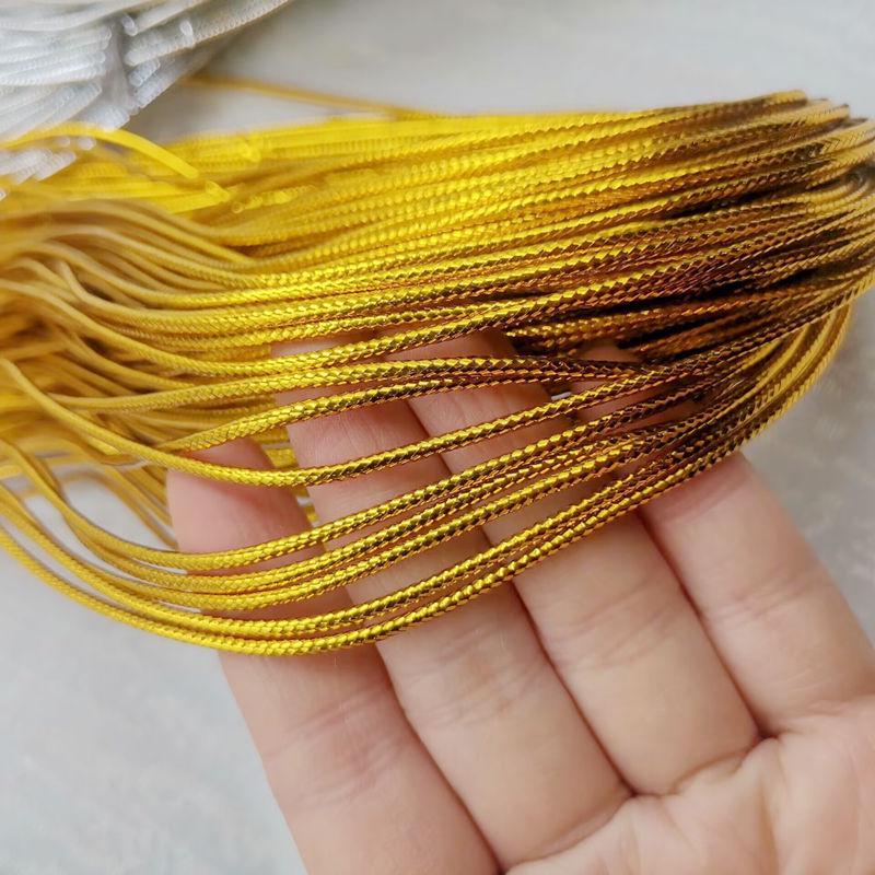 

Веревка с хлопковой сердцевиной из золотой и серебряной ленты, 2 мм, 90 м, плетеная веревка с китайским узлом.