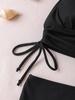 Women's Swimsuit Tankini Back Ties Drawstring Bikini Beachwear Bathing Suits