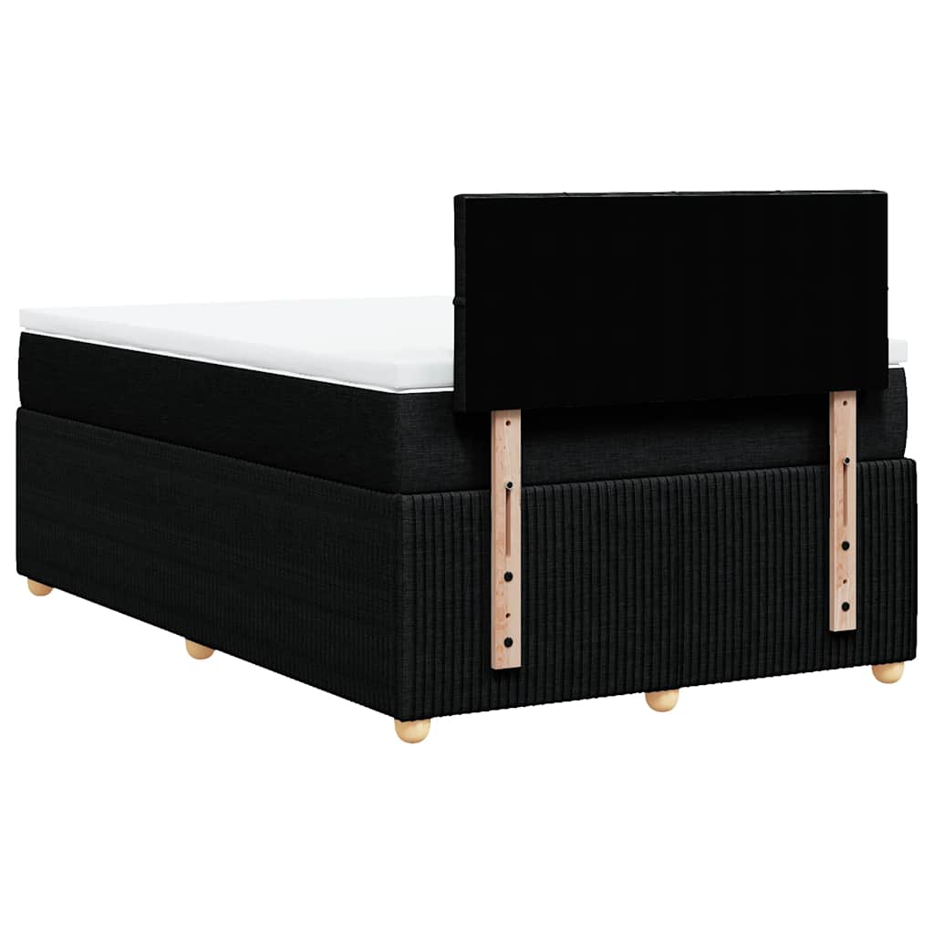 Vidaxl Continental Bed With Mattress, Black, Fabric, 120X200 Cm
