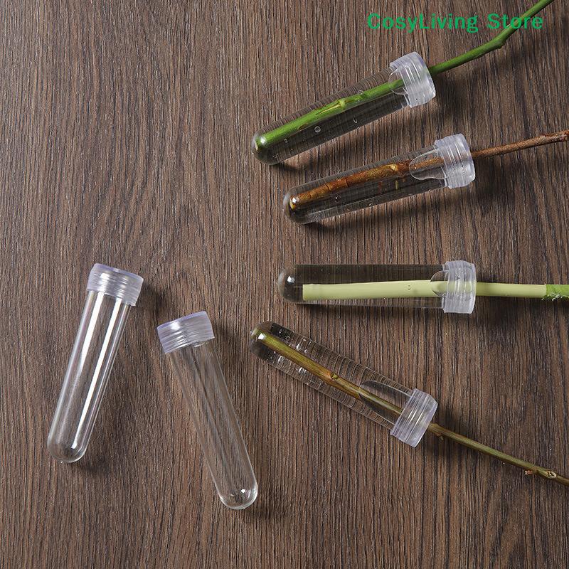 [CL]20 PIEZAS Tubos de Agua para Flores con Tapas Reutilizables Silicona Transparente Frascos Florales Plástico Para Conservación de Flores y Plantas[CL]