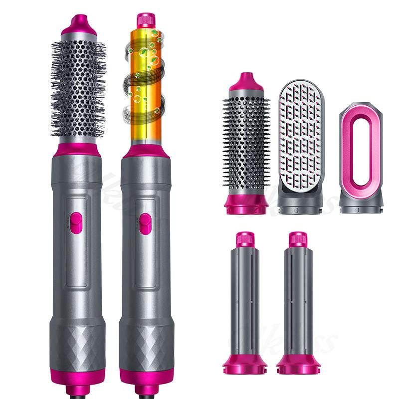 5-in-1 Hot Air Brush Styler for Straight & Curly Hair Blow Dryer Comb Multi-Function