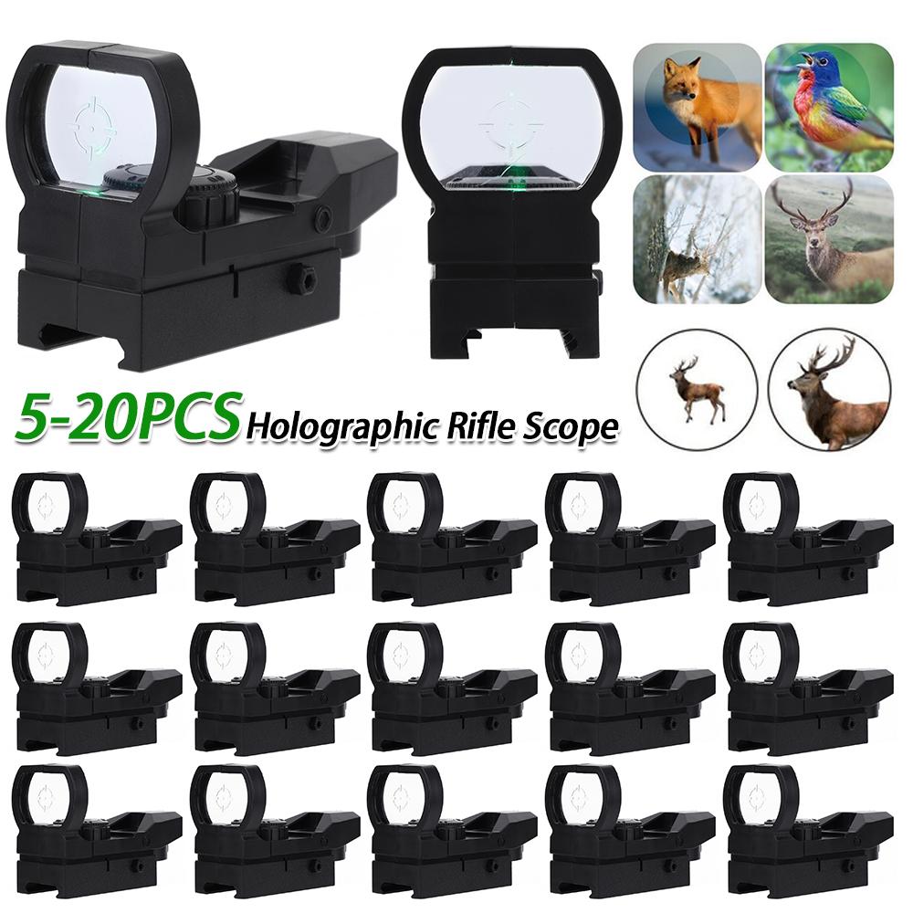 5-20PCS Holographic Rifle Scope Green Dot Sight Scope Reflex Optics Sight Compact Sights for 20mm Rail Mount Toys