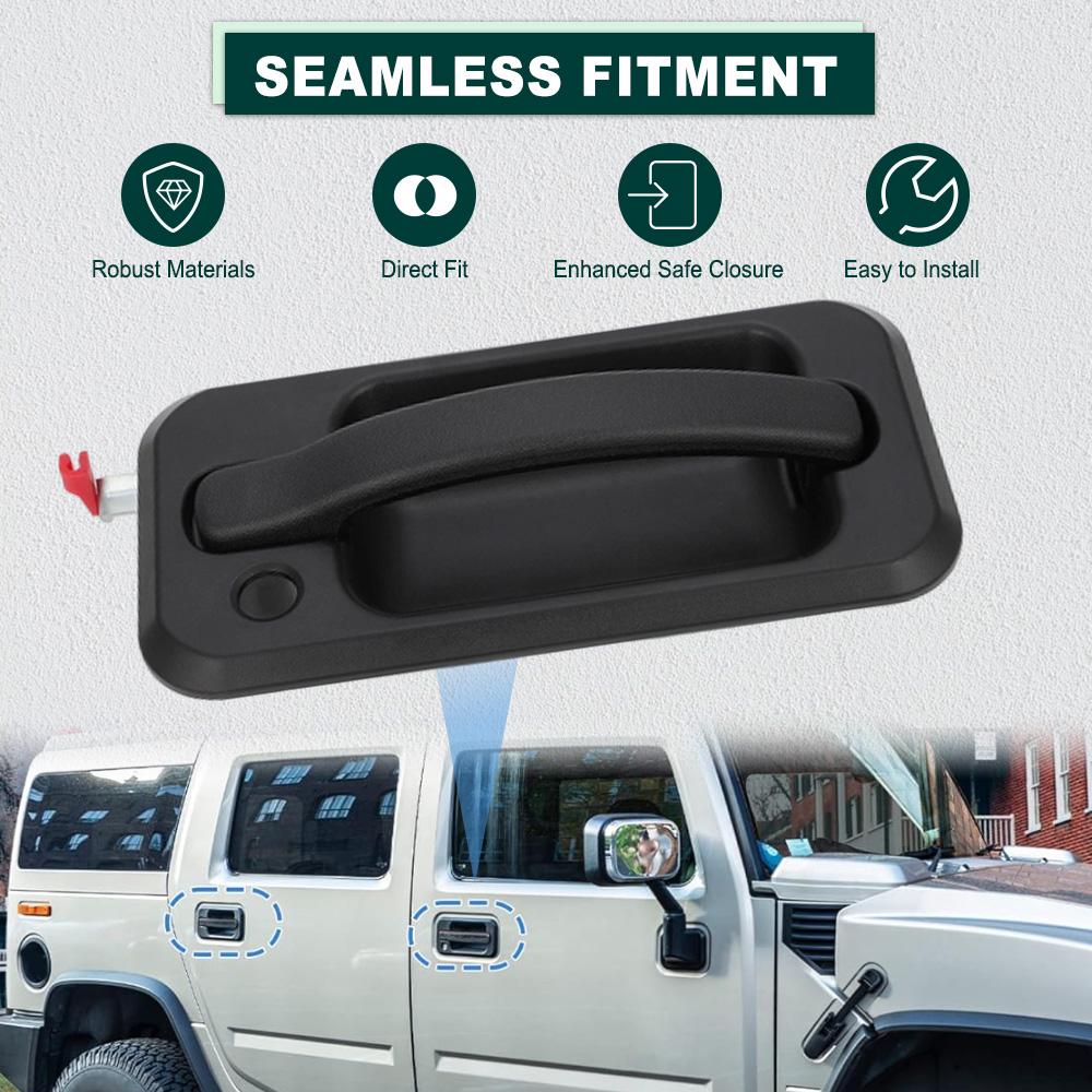 Exterior Outside Door Handle Front Rear Left Right for Hummer H2 2003 2003 2004 2005 2006 2007-2009 Left Hand Drive 15104792