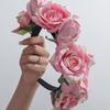 Romantic Bohemian Faux Rose Headband for Halloween Parties and Banquets
