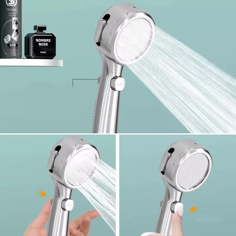 High-Pressure Digital Display Handheld Shower Head 4 Mode Jet Styles New Black ABS Bathroom Faucet Accessory Single Water Outlet