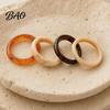 Eco-friendly Resin Jewelry 4Pcs/Set Retro Style Bangle Set, Lightweight Stackable Women Bracelets, Vintage Bracelets Smooth Polished Surface Versatile