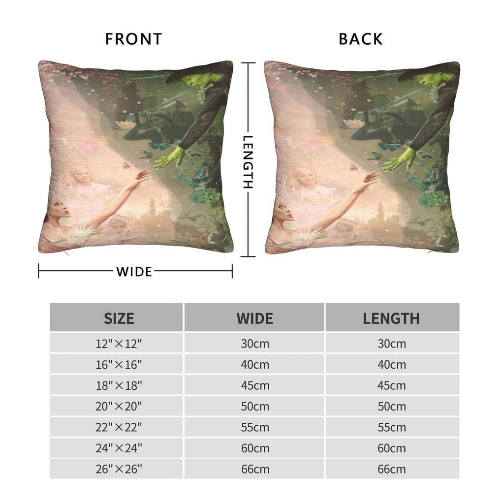 W-Wicked 2 Musical Movie Glinda Elphaba Pillow Cover Comfy Cushion Cover Fashion Pillow Case For Sofa Home Decoration