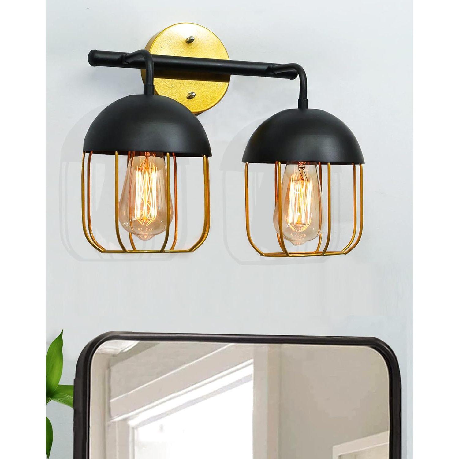 

Настенный бра в клетке, Современные настенные светильники для ванной комнаты, Светильник для туалетного столика в ванной комнате на 2 лампы, Светильник для ванной комнаты над зеркалом