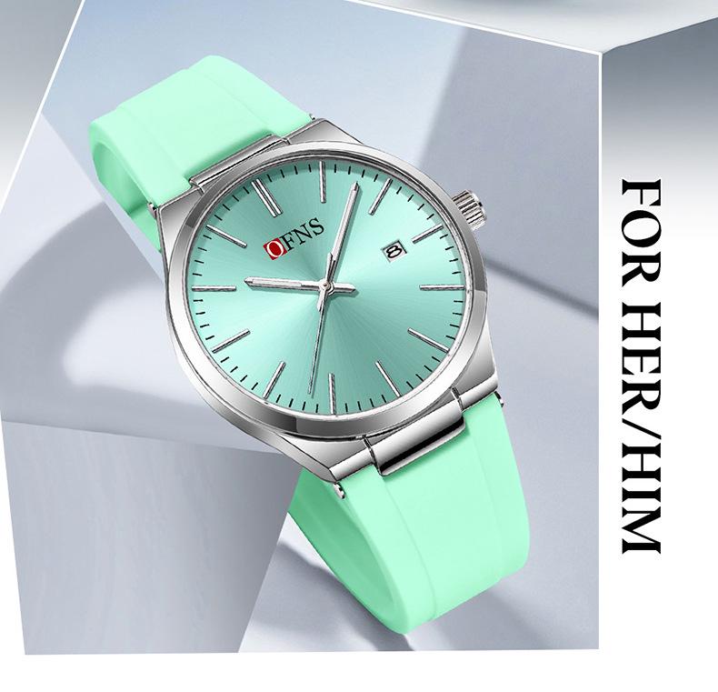 OFNS Classic Unisex Quartz Wristwatch with Calendar, Luminous Hands, 30M Waterproof, Thin Design, High-Value Bar Index.