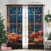 2pcs 2D Flat Printing Merry Christmas Curtain Festive Christmas Scene Versatile Fabric Without Electricity Spring Party &