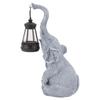 Solar Outdoor Garden Statues Lights Mother Cute Toddler Elephant Figurines with Solar Lantern Decor