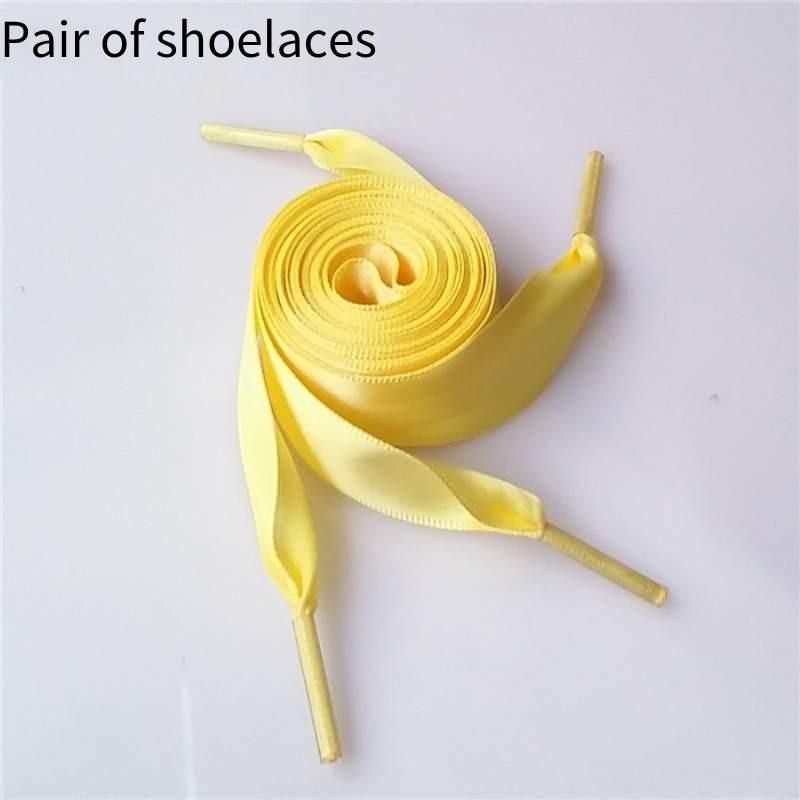 Ribbon Polyester Double Satin Wide Flat Shoelace Candy Color Fashion Various