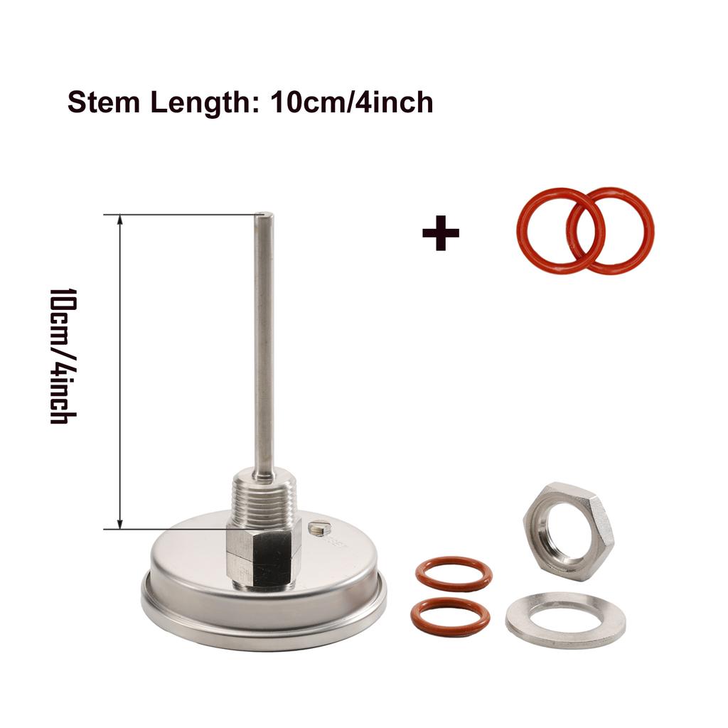 Homebrew Weldless Thermometer Kit Bi-metal Dial Thermometer 1/2"NPT Connection 3" Face Dual C & F Scale Boil Kettle Wort Chiller
