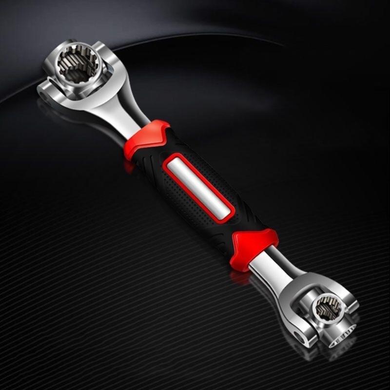 52 in 1 Rotating Ratchet Wrench Ergonomic Nonslip Handle Double Head Wrench for Tight Space and Mechanical Work