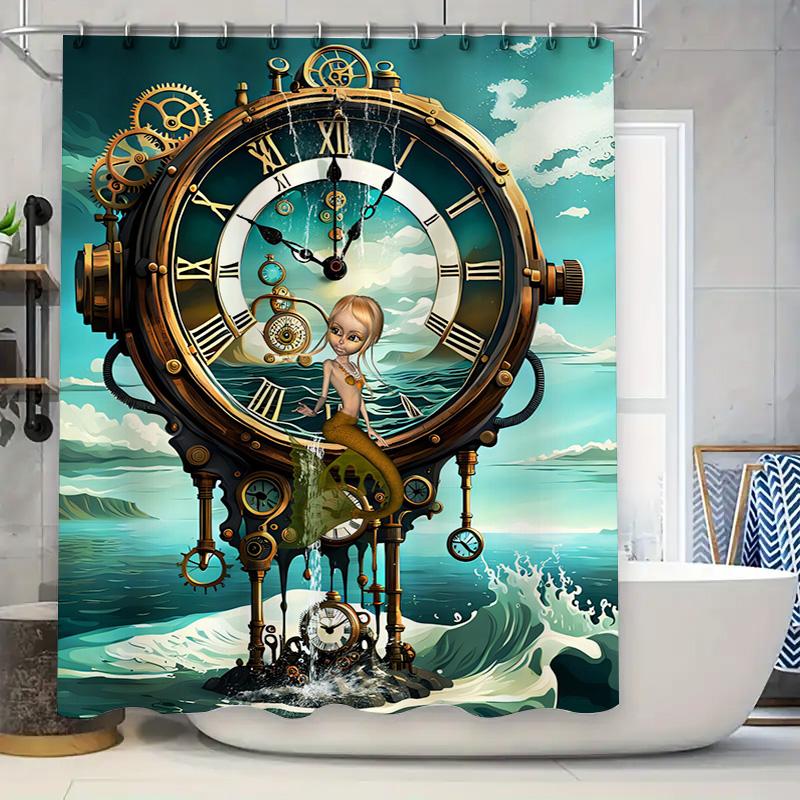 

Steampunk Mermaid: Timeless Ocean Adventure Shower Curtain for a Unique and Imaginative Bathroom Décor 90x180cm