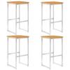 Day and Night - Day and Night Bar Stools 4 Pcs Solid Acacia Wood and Stainless Steel