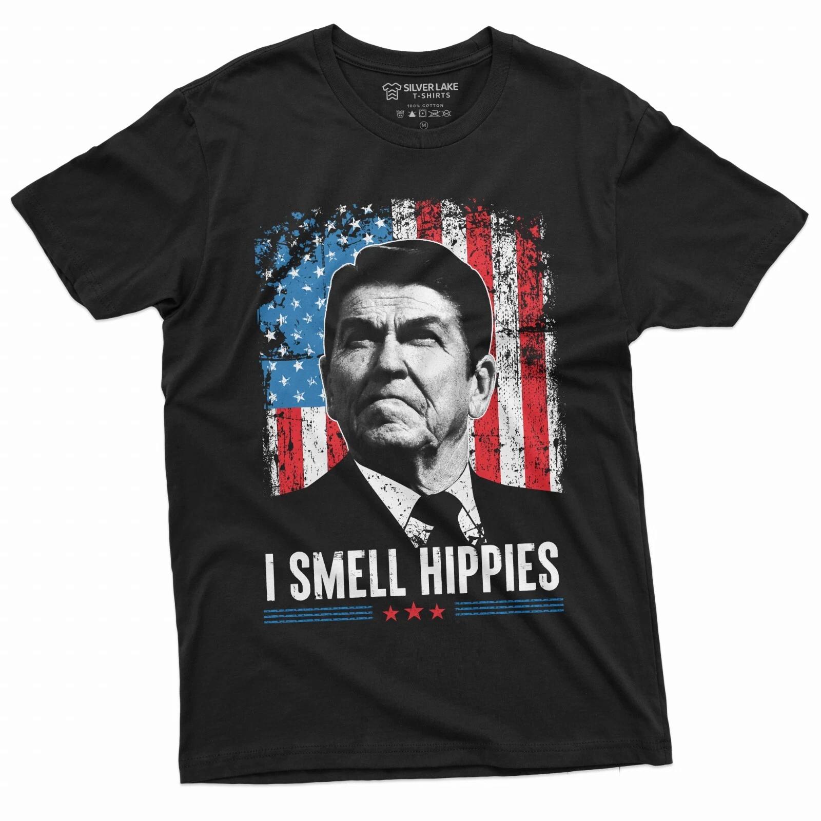 Men s I smell Hippies T-shirt US President Tee Funny 4th of July Tee XXXL