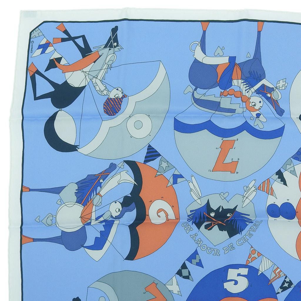 Pristine HERMES scarf Love for horses multicolor silk Women Used