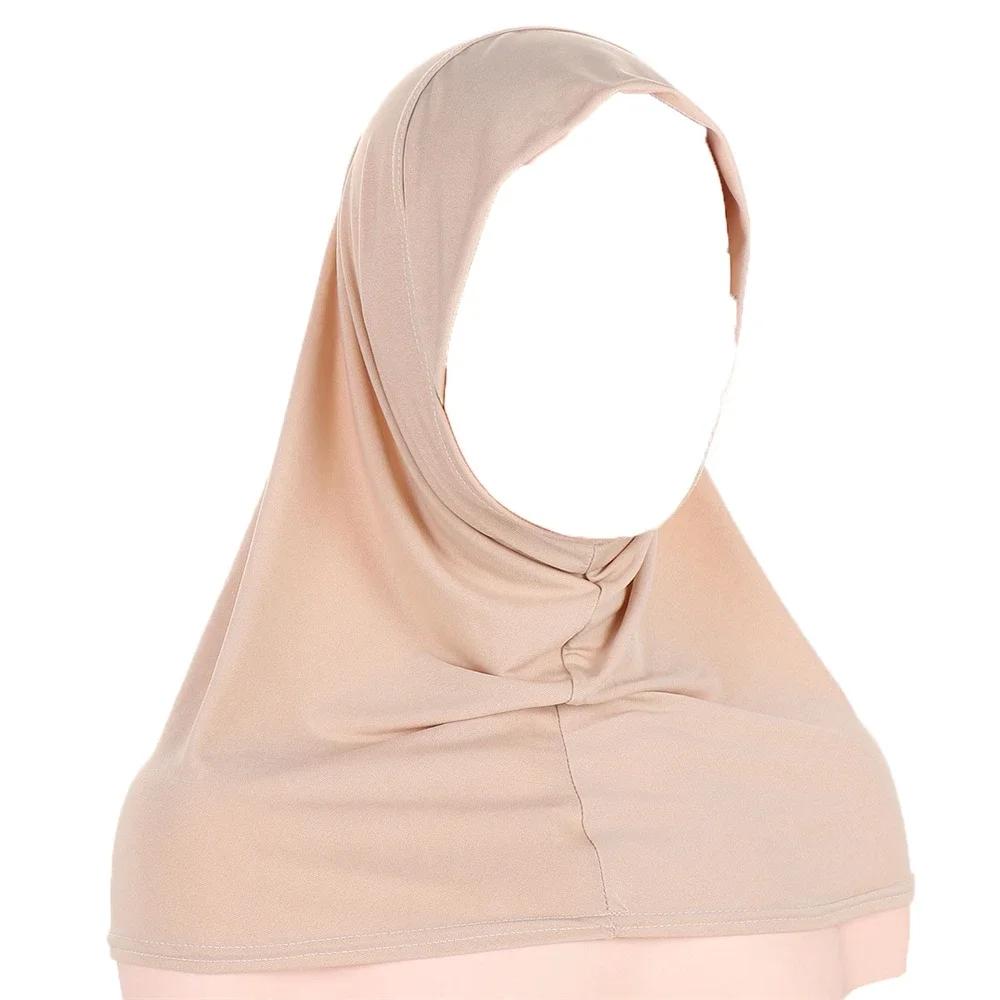 New Jersey Muslim Hijab Underscarf Inner Cap Solid Women Wrap Neck Cover Headscarf Turban Headband Sport Hijab Islamic Headwear