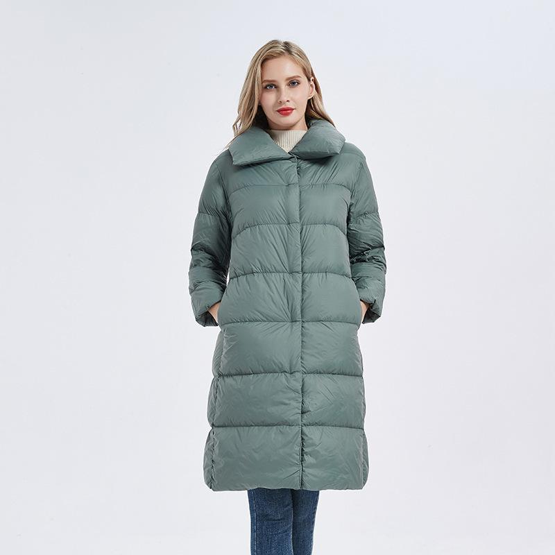

Thickened lapel down jacket women s new long warm jacket fashionable foreign style XXXL світло-синій колір