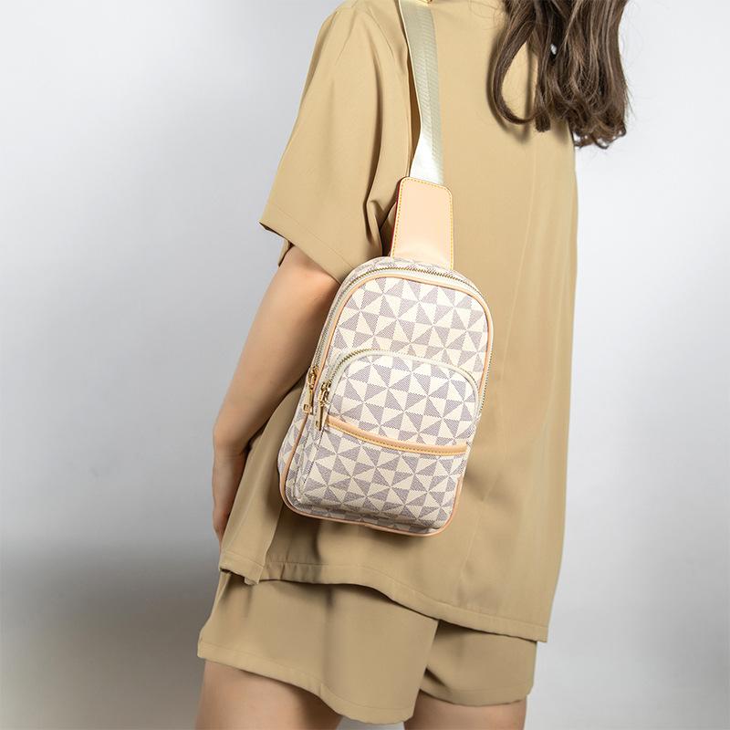Women's Crossbody Bag New Style Chest Bag PU Soft Leather Print Crossbody Outdoor Mobile Phone Coin Wallet
