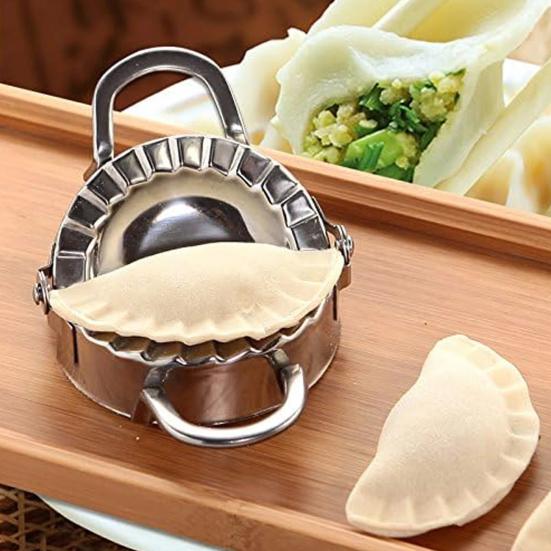 Nerezový knedlíkářský stroj na ravioli, lis na koláče, nerezový kuchyňský gadget pro rychlé skládání wontonového těsta