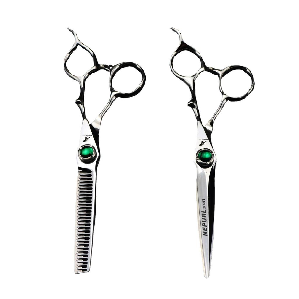 6.0 Inch JP440C Double-sided Hairdressing Scissors – Sword-shaped for Straight and Thinning Cuts