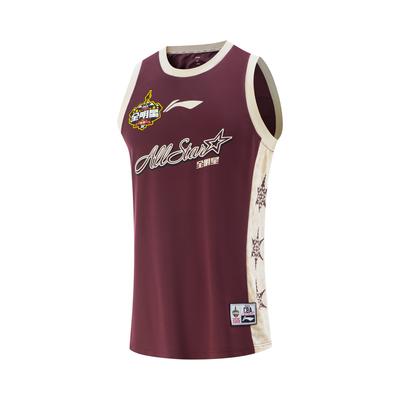Li Ning CBA Series Sports Basketball Fan Edition Professional Basketball Jersey Unisex Jersey Burgundy AAYV213-1